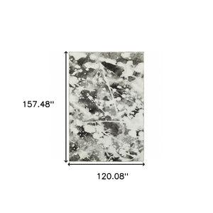 HomeRoots 10' Gray and White Abstract Power Loom Area Rug - Modern Comfort for Stylish Living Spaces 10' X 13' Rectangle 510555