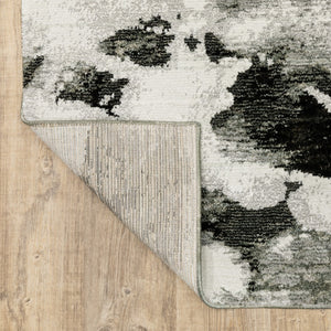 HomeRoots 10' Gray and White Abstract Power Loom Area Rug - Modern Comfort for Stylish Living Spaces 10' X 13' Rectangle 510555