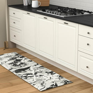 HomeRoots 10' Gray and White Abstract Power Loom Area Rug - Modern Comfort for Stylish Living Spaces 2'3" x 8' 510557