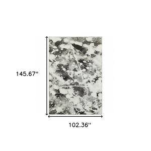 HomeRoots 10' Gray and White Abstract Power Loom Area Rug - Modern Comfort for Stylish Living Spaces 9' X 12' Rectangle 510564