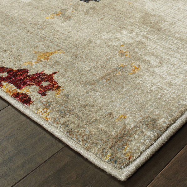 HomeRoots 10' Abstract Blue and Beige Power Loom Area Rug – Modern Design for Stylish, Durable Living Spaces 7' X 10' 510580