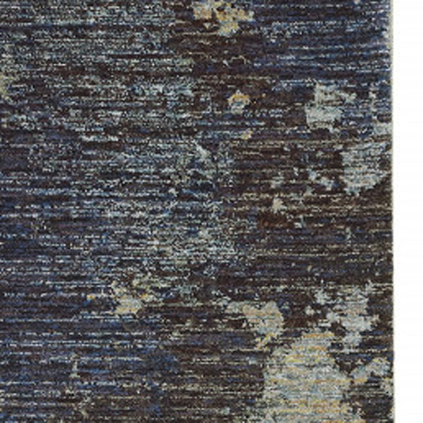 HomeRoots 10' Contemporary Navy Blue Abstract Power-Loom Area Rug - Stylish, Durable, Stain-Resistant Design 2'3" x 8' 510585