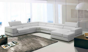 VIG Furniture Divani Casa Pella Modern White Italian Leather Sectional Sofa VGCA5106-WHT-FL