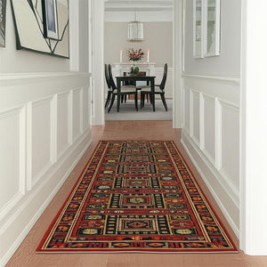 HomeRoots 2' Vibrant Oriental Power Loom Runner Rug - Stain Resistant, Classic Fringe for Hallways & Entryways 2'6" x 12' 510601