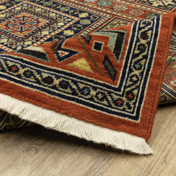 HomeRoots 2' Vibrant Oriental Power Loom Runner Rug - Stain Resistant, Classic Fringe for Hallways & Entryways 2'6" x 12' 510601
