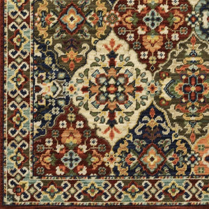 HomeRoots 2' Elegant Oriental-Inspired Runner Rug with Rich Colors, Stain Resistance, and Classic Fringe Design 2'6" x 12' 510611