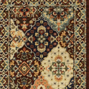 HomeRoots 2' Elegant Oriental-Inspired Runner Rug with Rich Colors, Stain Resistance, and Classic Fringe Design 2'6" x 12' 510611