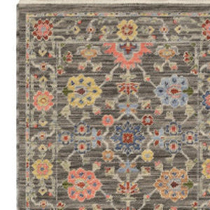 HomeRoots 2' Versatile Oriental Runner Rug with Multicolor Design and Stain-Resistant Features for High-Traffic Areas Grey/ Multi 2'6" x 12' 510612