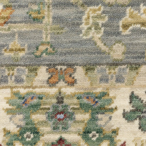 HomeRoots 2' Elegant Oriental Power Loom Runner Rug - Stain Resistant, Multi-Color, Fringed, Durable Design Grey/ Multi 2'6" x 12' 510614