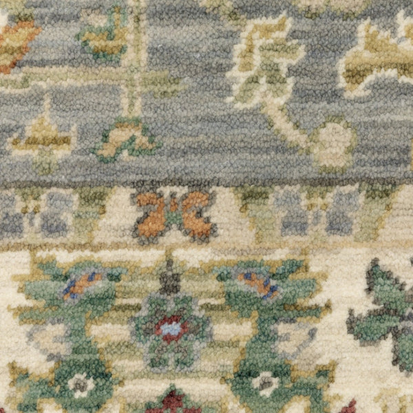 HomeRoots 2' Elegant Oriental Power Loom Runner Rug - Stain Resistant, Multi-Color, Fringed, Durable Design Grey/ Multi 2'6" x 12' 510614