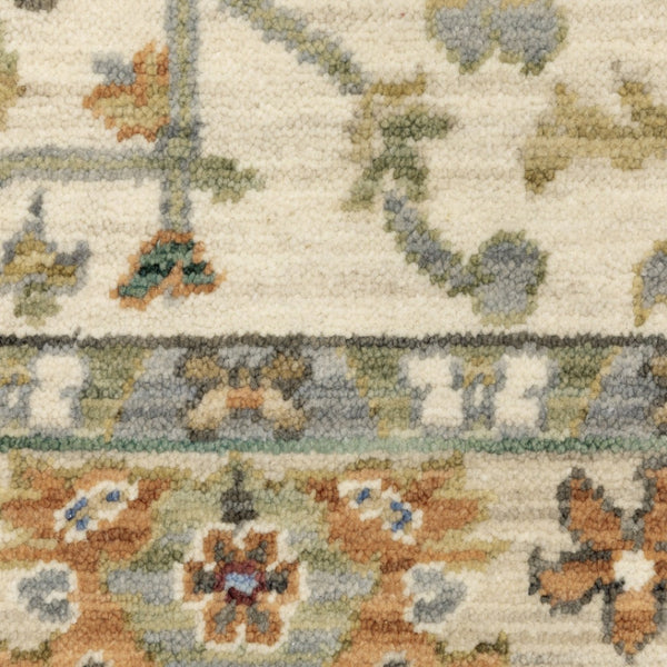 HomeRoots 2' Elegant Oriental Power Loom Runner Rug - Stain Resistant, Multi-Color, Fringed, Durable Design Ivory/ Multi 2'6" x 12' 510615