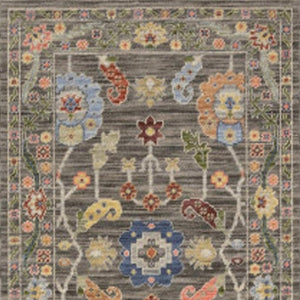 HomeRoots 2' Elegant Stain-Resistant Oriental Runner Rug with Fringe in Vibrant Multi-Color Bohemian Design Grey/ Multi 2'6" x 12' 510616