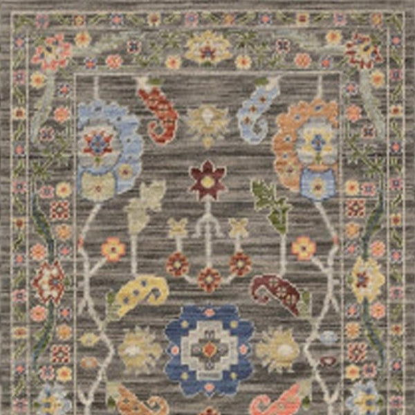HomeRoots 2' Elegant Stain-Resistant Oriental Runner Rug with Fringe in Vibrant Multi-Color Bohemian Design Grey/ Multi 2'6" x 12' 510616