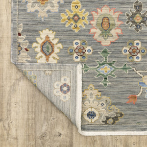 HomeRoots 2' Elegant Oriental Runner Rug with Vibrant Colors, Stain Resistance, and Classic Fringe Tassels Grey/ Multi 2'6" x 12' 510618