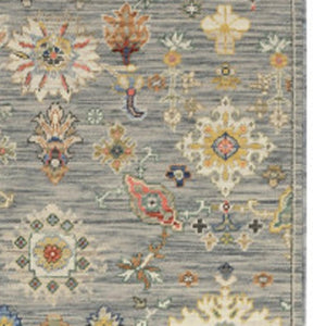 HomeRoots 2' Elegant Oriental Runner Rug with Vibrant Colors, Stain Resistance, and Classic Fringe Tassels Grey/ Multi 2'6" x 12' 510618
