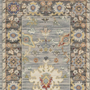 HomeRoots 6' Elegant Oriental Runner Rug in Blue, Ivory, and Red with Fringed Tassels for Hallways Blue/ Multi 2'6" x 12' 510622