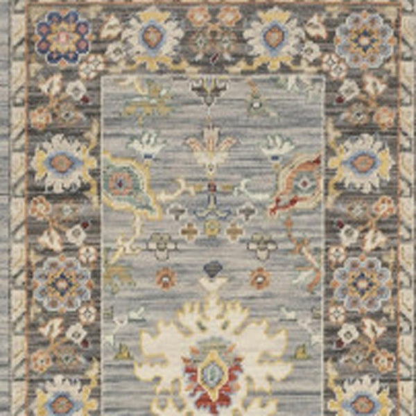 HomeRoots 6' Elegant Oriental Runner Rug in Blue, Ivory, and Red with Fringed Tassels for Hallways Blue/ Multi 2'6" x 12' 510622