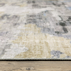 HomeRoots 4' Gray and Ivory Abstract Area Rug - Stain Resistant, Non-Skid, Modern Design for Every Home 5' X 7' 510628