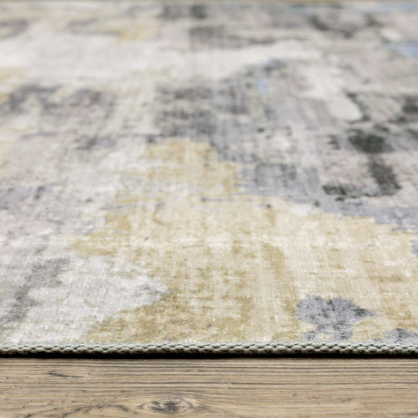 HomeRoots 4' Gray and Ivory Abstract Area Rug - Stain Resistant, Non-Skid, Modern Design for Every Home 7' X 10' 510629