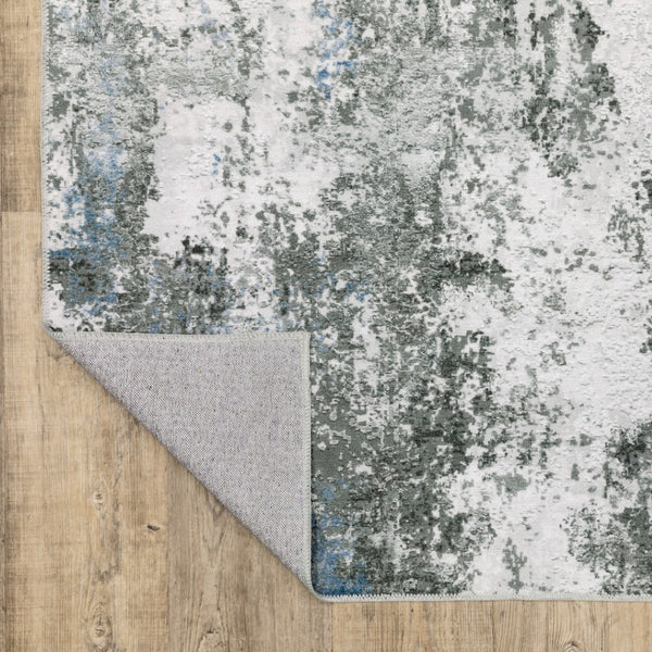 HomeRoots 4' Silver and Gray Abstract Area Rug - Non-Skid, Modern Design for Home, Kids, and Pets 4' X 6' 510632