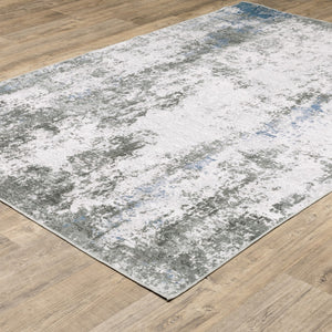 HomeRoots 4' Silver and Gray Abstract Area Rug - Non-Skid, Modern Design for Home, Kids, and Pets 5' X 7' 510633