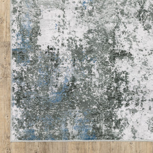 HomeRoots 4' Silver and Gray Abstract Area Rug - Non-Skid, Modern Design for Home, Kids, and Pets 8' X 10' 510634