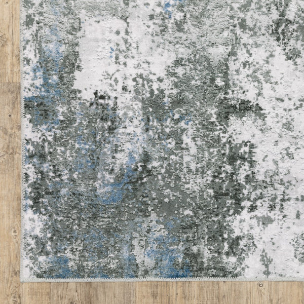 HomeRoots 4' Silver and Gray Abstract Area Rug - Non-Skid, Modern Design for Home, Kids, and Pets 8' X 10' 510634
