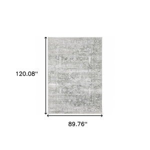 HomeRoots 4' Elegant Sage Green Oriental Area Rug - Non-Skid, Durable, Stain Resistant for Family Homes 8' X 10' 510659