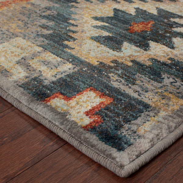 HomeRoots 4' Geometric Power Loom Area Rug – Stain-Resistant, Vibrant Multicolor Design for Modern Living Spaces 10' X 13' 510721