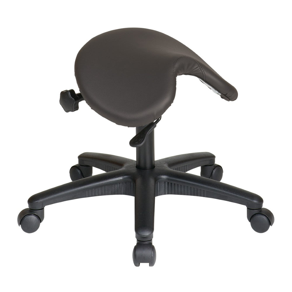 OSP Home Furnishings Pneumatic Drafting Chair Saddle Seat Ergonomic Stool with Tilt Adjustment for Studio Use ST203-R111