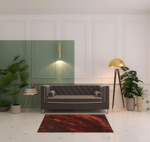 Homeroots 4' X 6' Red And Grey Abstract Power Loom Stain Resistant Area Rug  Other Material 510738