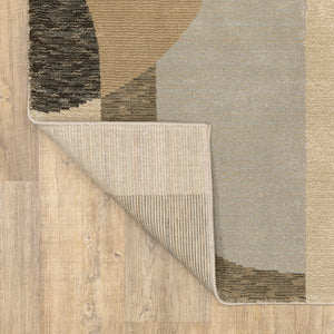 Homeroots 5' X 7' Brown And Ivory Geometric Power Loom Area Rug Brown,Beige Other Material 510799