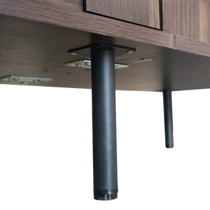 English Elm 78 Mid Century Modern TV Stand for 65–85" TVs with 3 Soft-Close Cabinets, Deep Drawer & Open Shelf (Walnut) N710P293264Q