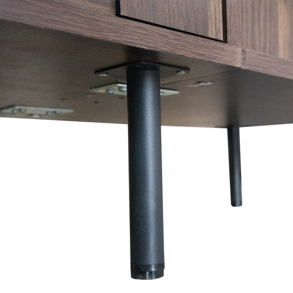 English Elm 78 Mid Century Modern TV Stand for 65–85" TVs with 3 Soft-Close Cabinets, Deep Drawer & Open Shelf (Walnut) N710P293264Q