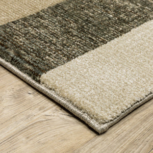 HomeRoots 10' Modern Brown and Ivory Geometric Area Rug – Durable, Stain-Resistant, Perfect for Any Room 9' X 12' 510802