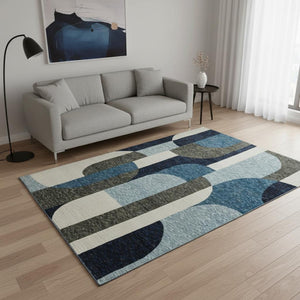 HomeRoots 10' Modern Brown and Ivory Geometric Area Rug – Durable, Stain-Resistant, Perfect for Any Room 5' X 7' 510806