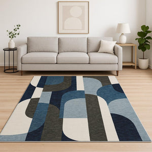 HomeRoots 10' Modern Brown and Ivory Geometric Area Rug – Durable, Stain-Resistant, Perfect for Any Room 7' X 10' 510807