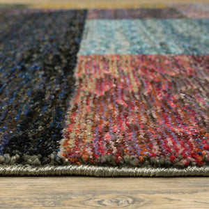 HomeRoots 10' Bold Purple and Red Geometric Power Loom Area Rug – Stain-Resistant, Ideal for High-Traffic Spaces 3' x 5' 510812