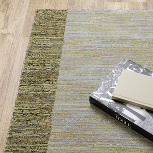 Homeroots 9' X 12' Blue And Beige Geometric Power Loom Area Rug Gold,Green Other Material 510823