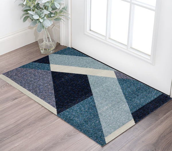 HomeRoots 10' Striking Geometric Area Rug in Vibrant Colors, Durable Power-Loomed Design for Modern Spaces 3' x 5' 510840