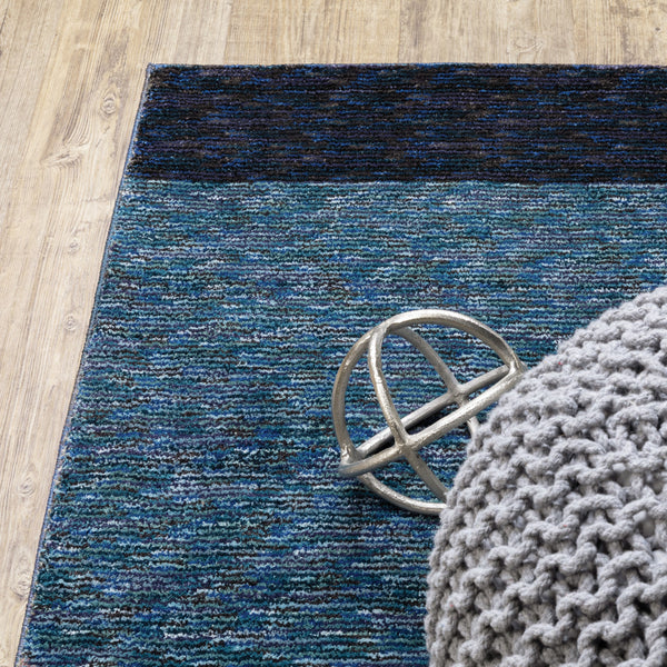 Homeroots 5' X 7' Blue Purple Grey And Teal Geometric Power Loom Area Rug Blue,Purple Other Material 510841