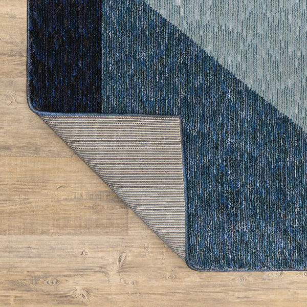 Homeroots 5' X 7' Blue Purple Grey And Teal Geometric Power Loom Area Rug Blue,Purple Other Material 510841