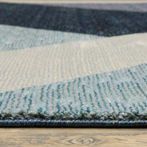 Homeroots 8' X 11' Blue Purple Grey And Teal Geometric Power Loom Area Rug Blue,Purple Other Material 510843