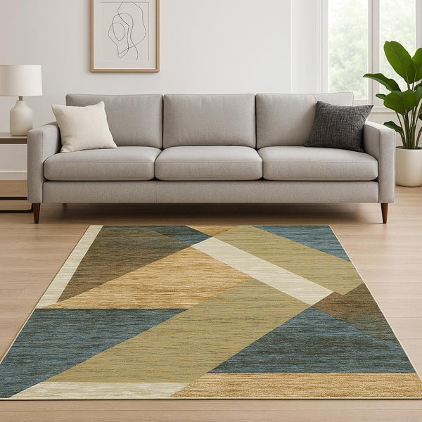 HomeRoots 10' Striking Geometric Area Rug in Vibrant Colors, Durable Power-Loomed Design for Modern Spaces 8' X 11' 510850