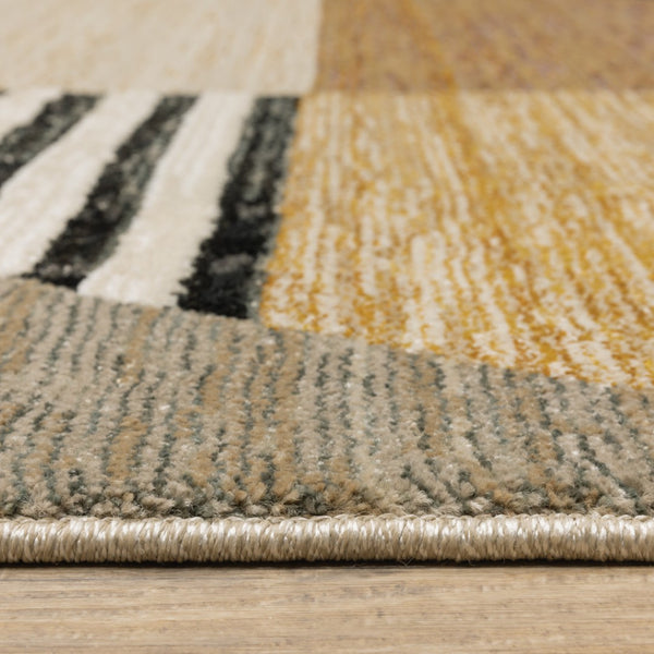 HomeRoots 10' Stylish Blue and Beige Geometric Area Rug – Durable, Stain-Resistant Design for Modern Spaces 10' X 13' 510852