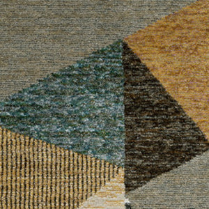 HomeRoots 10' Stylish Blue and Beige Geometric Area Rug – Durable, Stain-Resistant Design for Modern Spaces 2'3" x 8' 510853