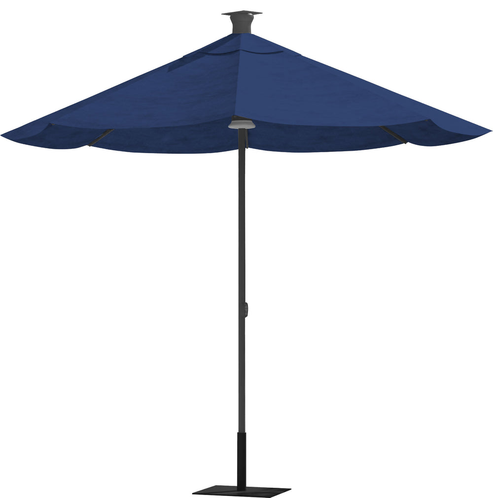 Homeroots 9' Blue Sunbrella Octagonal Lighted Market Patio Umbrella With Usb And Solar  Aluminum 510868