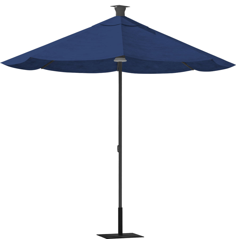 Homeroots 9' Blue Sunbrella Octagonal Lighted Market Patio Umbrella With Usb And Solar  Aluminum 510868