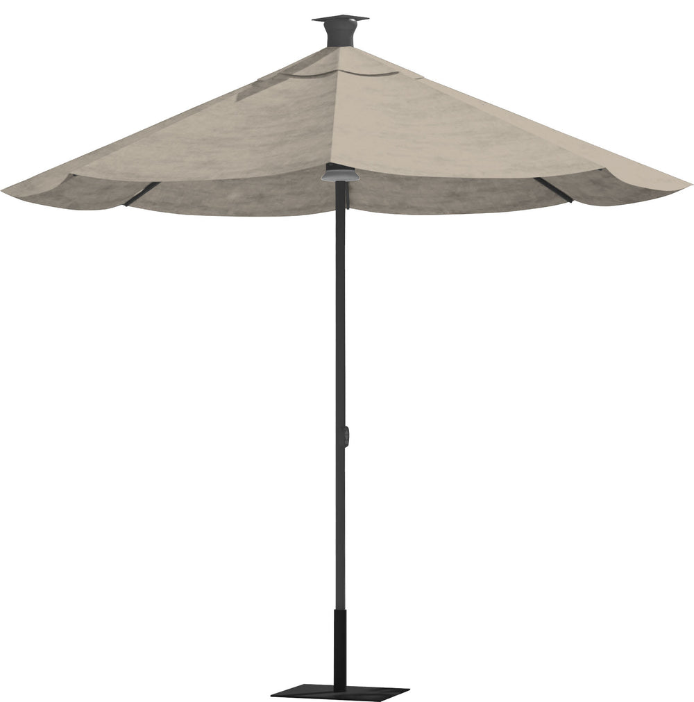Homeroots 9' Gray Sunbrella Octagonal Lighted Market Patio Umbrella With Usb And Solar  Aluminum 510869
