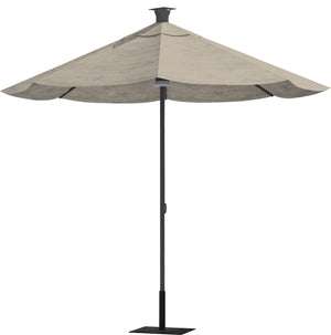 Homeroots 9' Gray Sunbrella Octagonal Lighted Market Patio Umbrella With Usb And Solar  Aluminum 510869